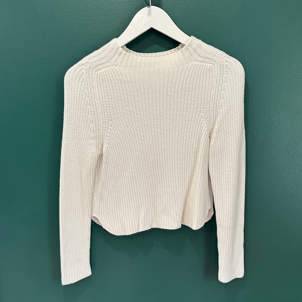 American Apparel White Knit Crop Sweater